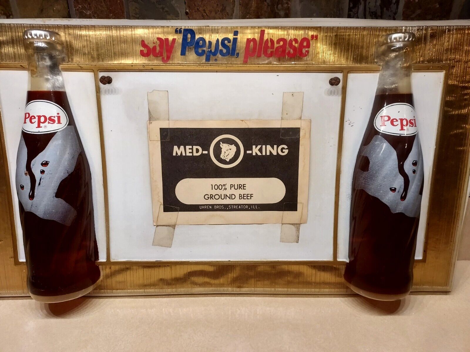 Vintage 50's Plastic Blow mold Pepsi Advertisement, W/Mom & Pop Store Ad...RARE