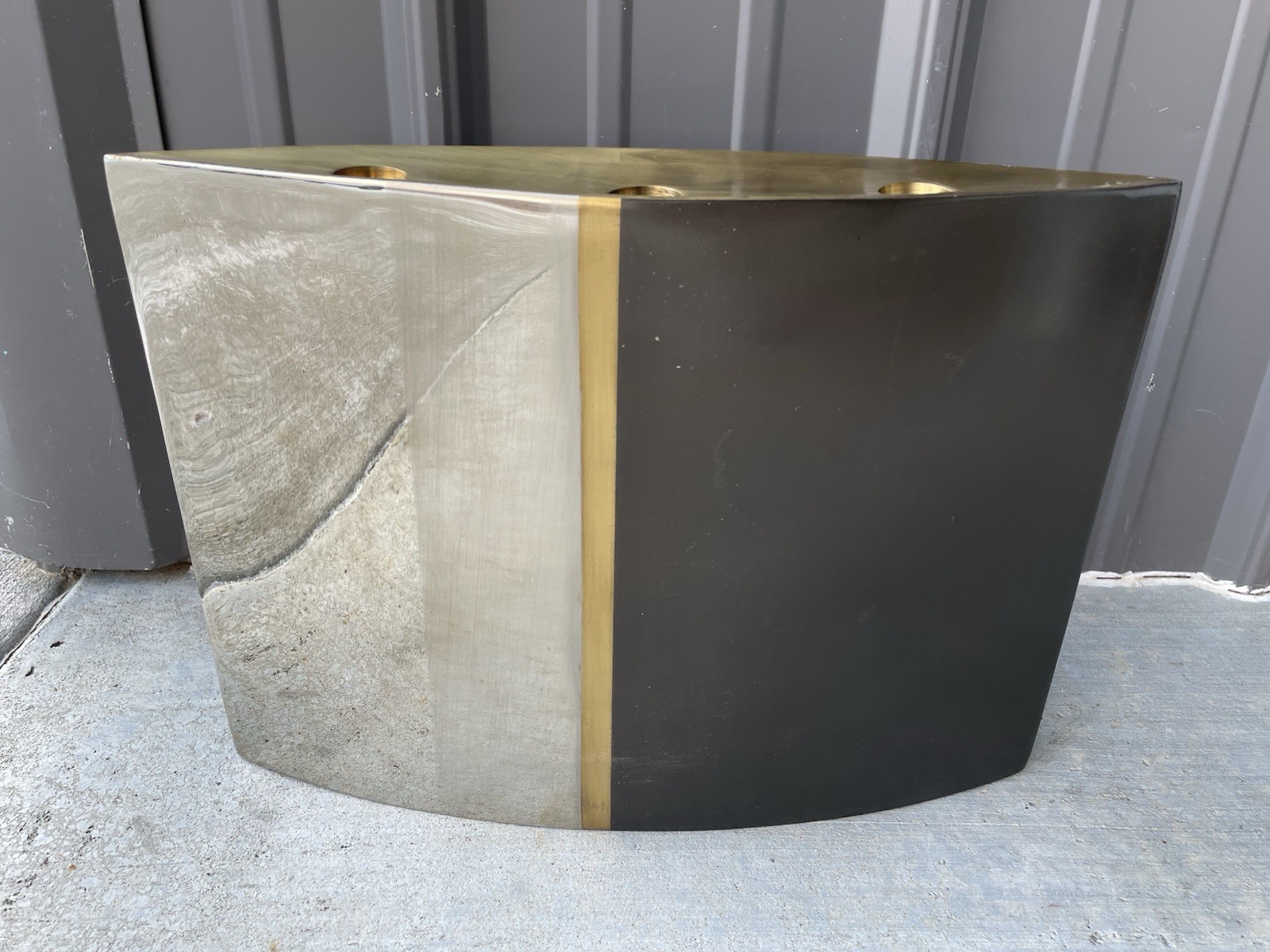 Vintage 1980s Michael Aram 3 Tone Brass Candle Holder Stand NL