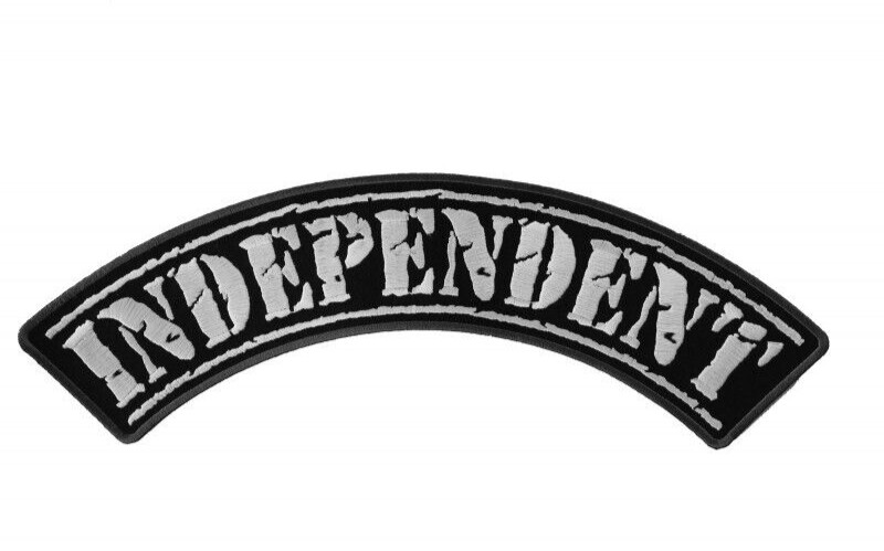 Independent Top  Rocker Green Sew on Iron on Embroidered Patch Large Biker