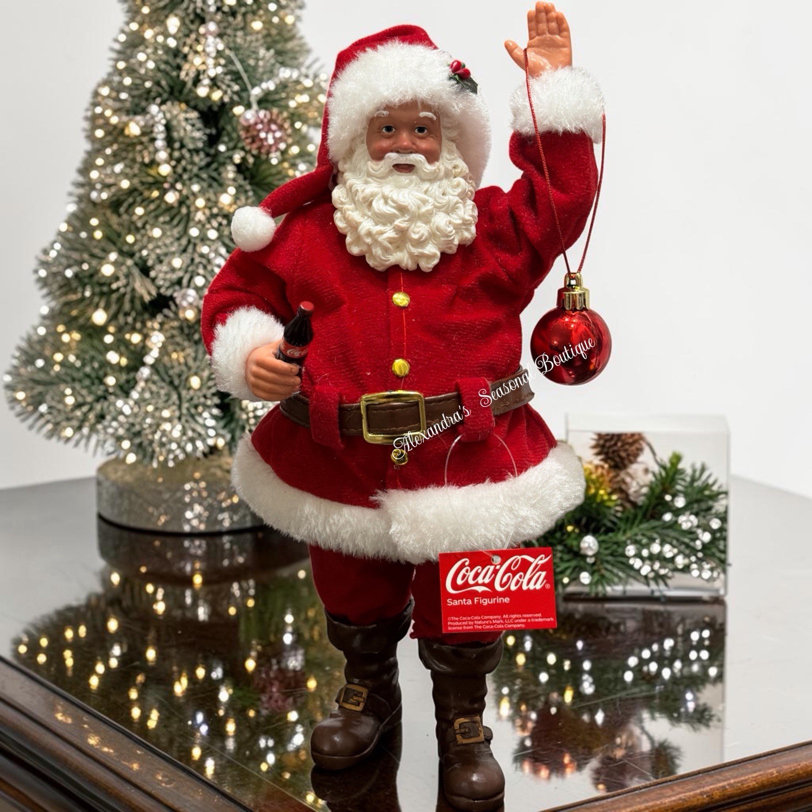 Coca Cola Santa Claus Holiday Tabletop Statue Figure Christmas Soda Ornament New