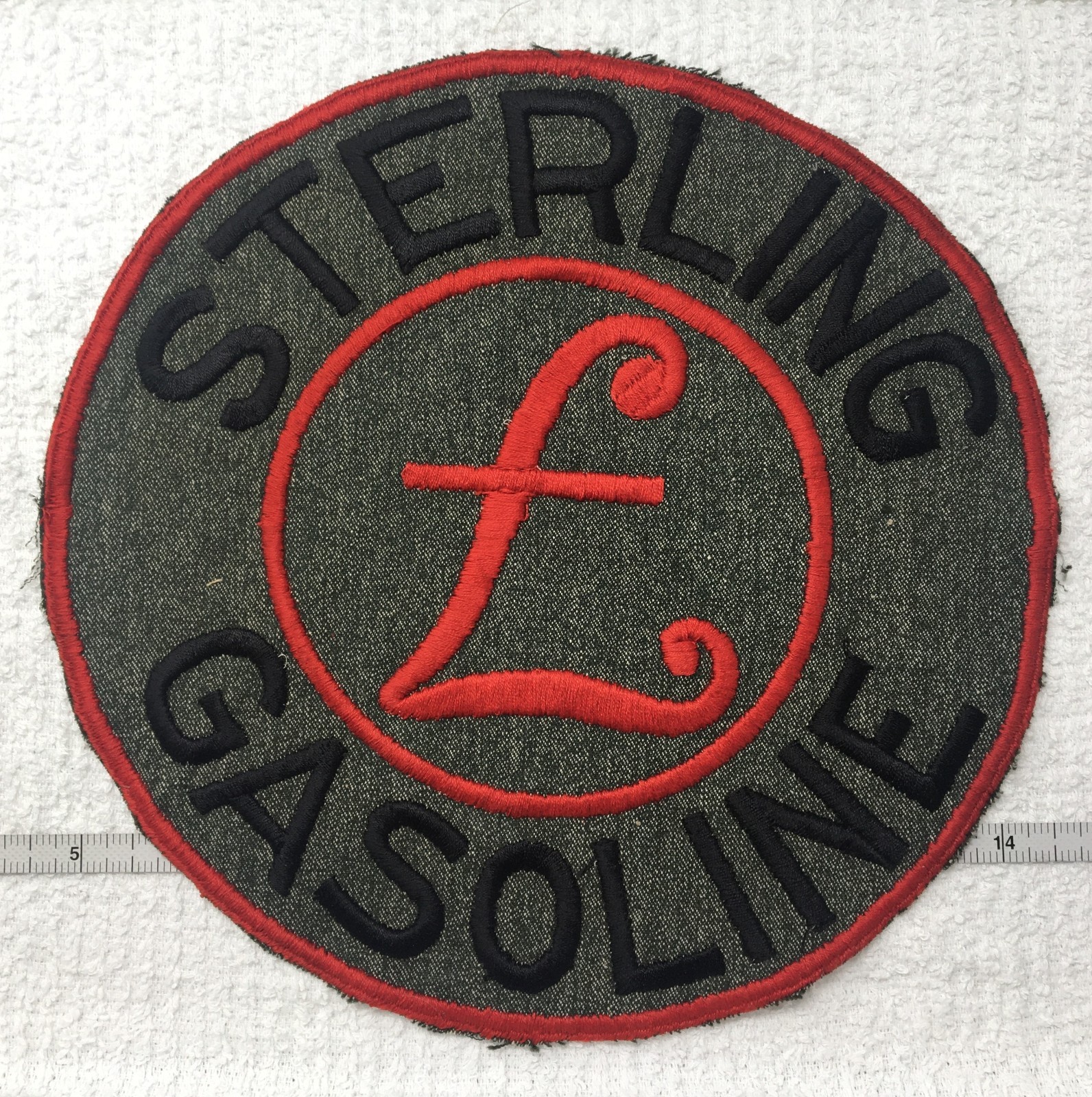 PATCH Sterling Gasoline 10 Inch Uniform Back Patch c1930s/40s Embroidered