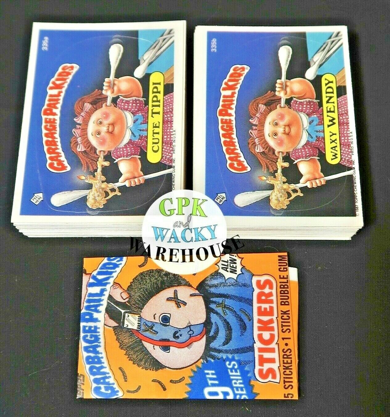 1987 GARBAGE PAIL KIDS 9th SERIES 9 COMPLETE 88-CARD SET + WAX WRAPPER OS9 1987 GARBAGE PAIL KIDS 9th SERIES 9 COMPLETE 88-CARD SET + WAX WRAPPER OS9