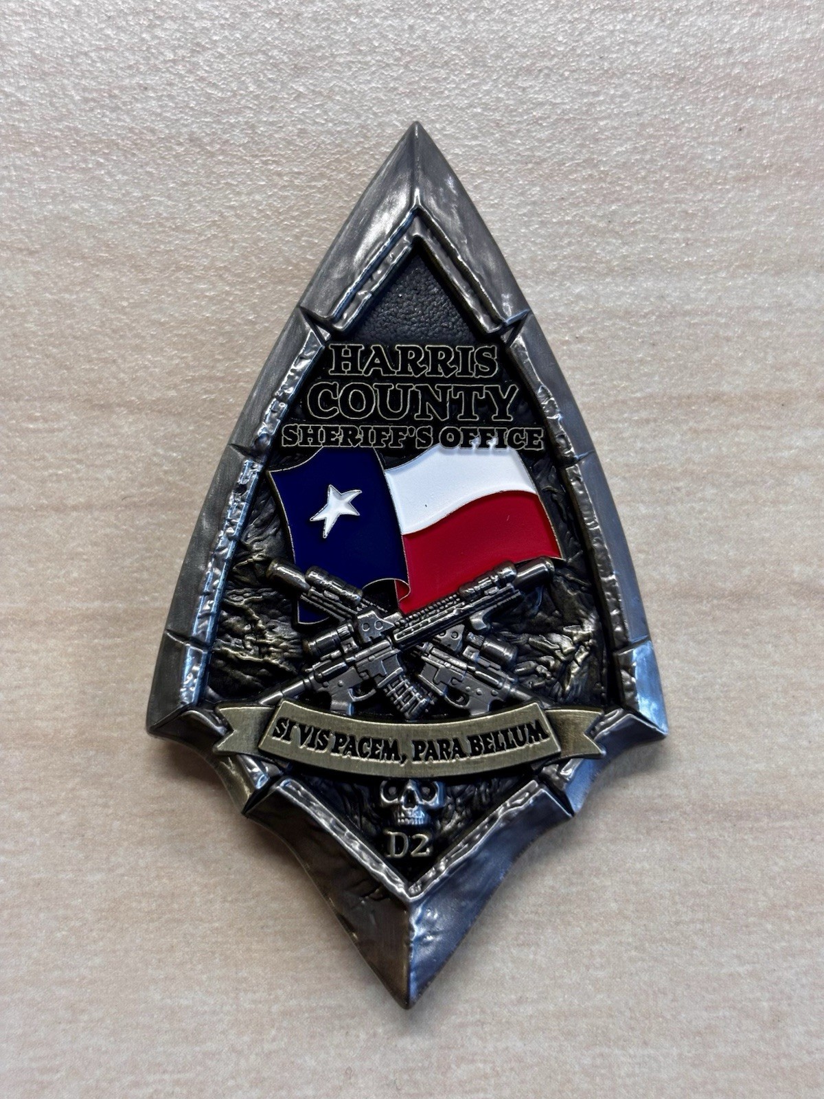 Harris County Sheriff’s Office Crime Reduction Unit D2 Spartan Challenge Coin