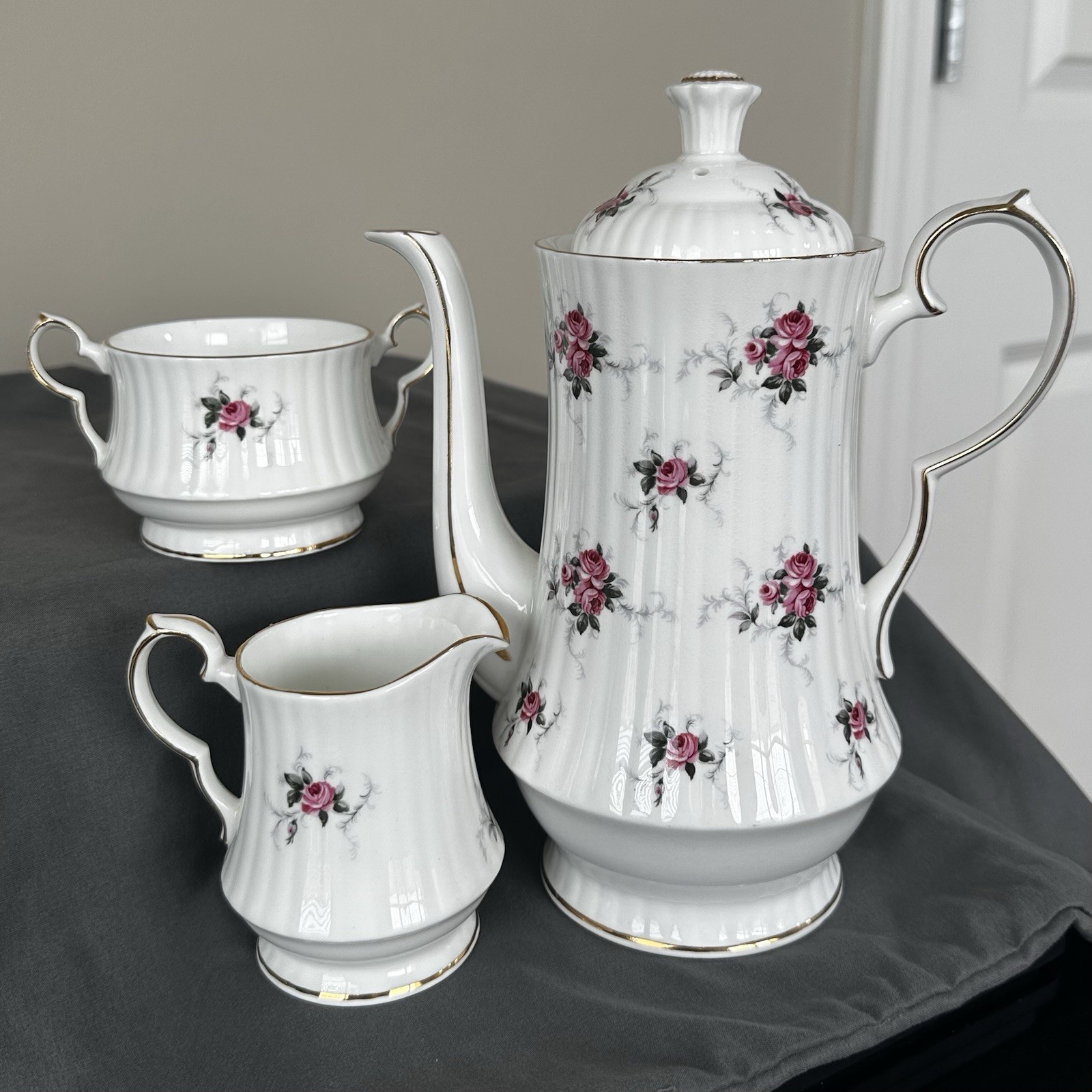 Hammersley Spode Princess House Windsor Rose Fine Bone China Teapot Creamer Suga