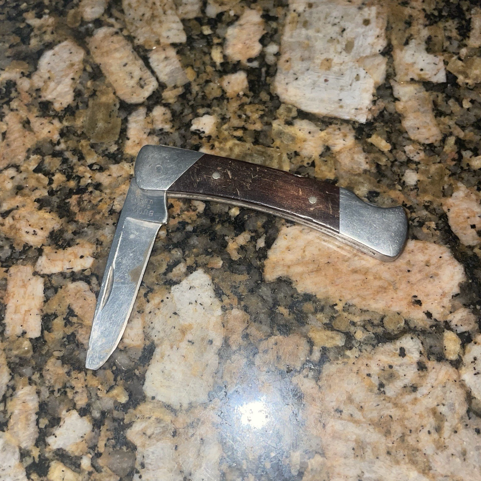 Buck 503 USA Lockback Pocketknife Wood Handle Stainless Clip Point Plain Edge