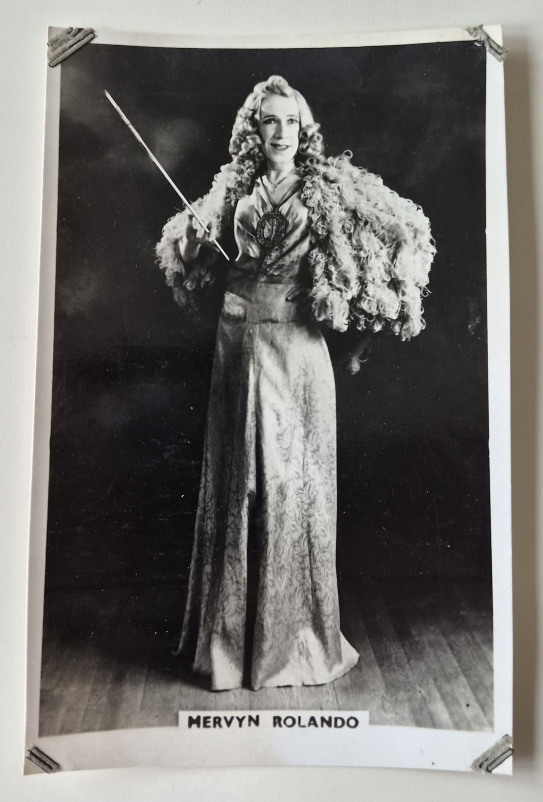 SIGNED PHOTO MERVYN ROLANDO AUTOGRAPH 1947 DRAG FEMALE IMPERSONATOR WW2 THEATRE