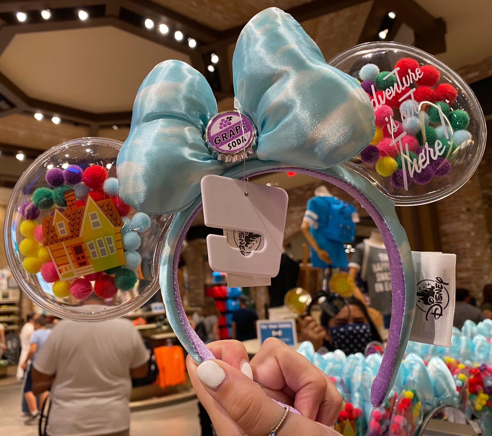 Mickey Mouse Minnie Ears UP Grape Soda Cap Balloons Disney Parks Headband US💖