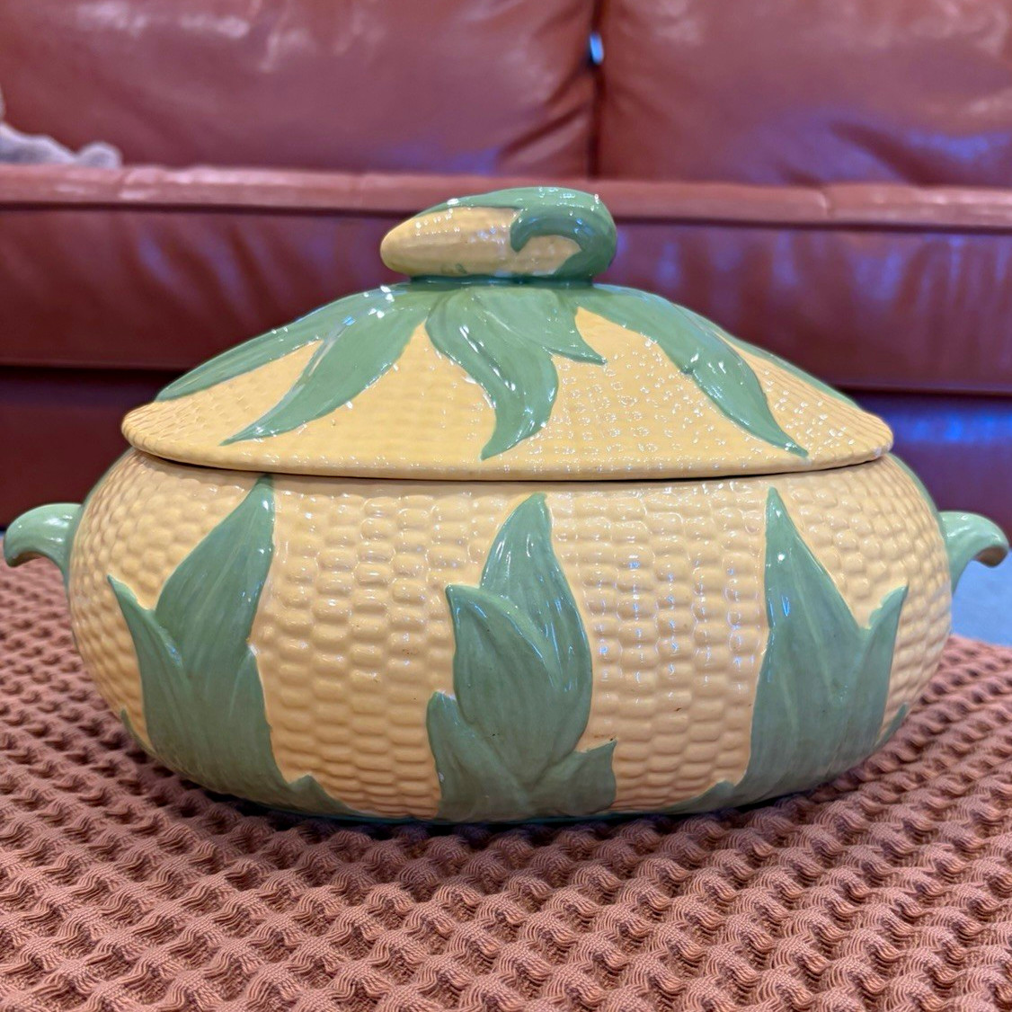 Ceramic Corn Cob Serving Dish Cottage Core Theme
