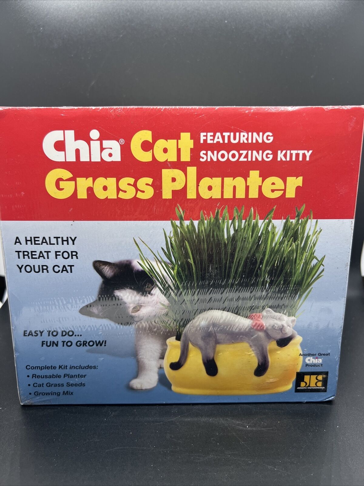 Chia Cat Grass Planter Snoozing Kitty Ceramic Decorative Planter New Figure Vase