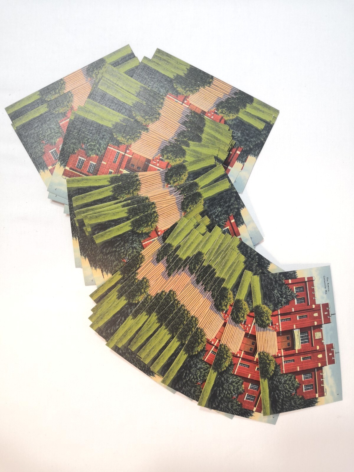 Lot Of 100 Vintage Linen American Postcards The Armory, Centerville, MD Unposted