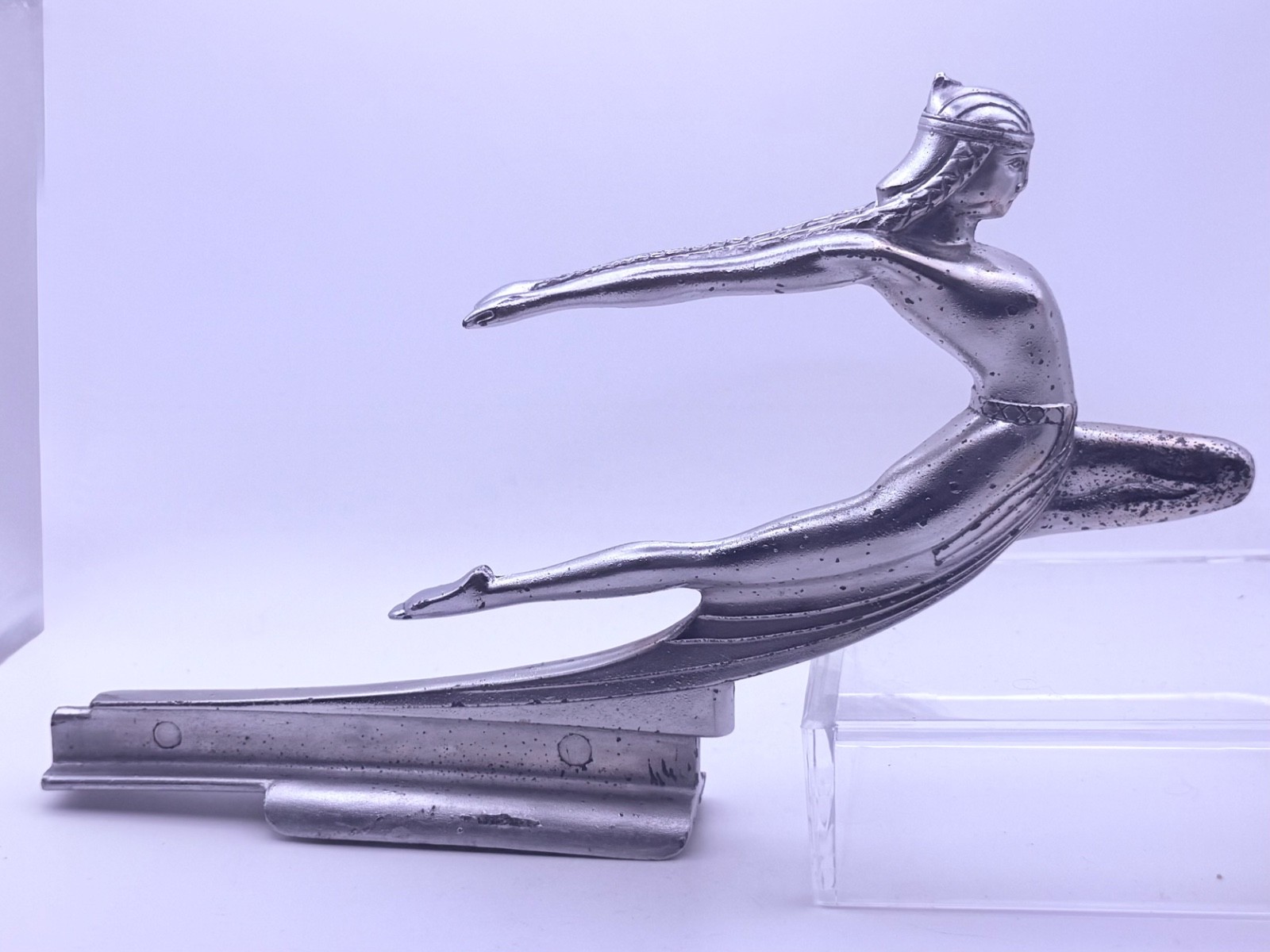 1935 Pontiac Flying Indian Maiden Hood Ornament – Original Vintage