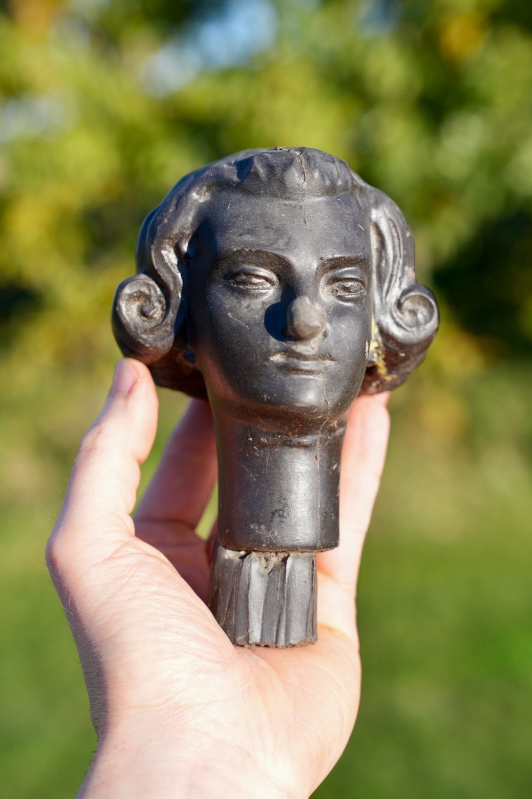VTG 1930s Art Deco Female Mannequin Head Bust Countertop Store Display Finial
