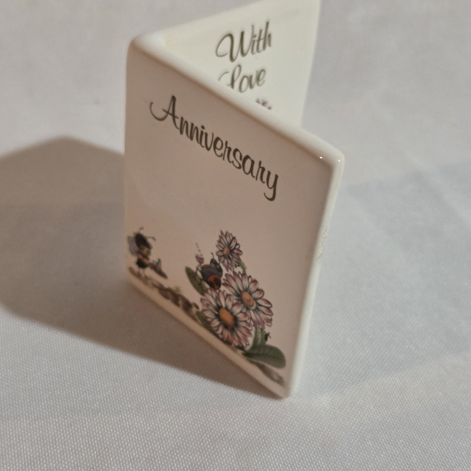 Vintage 1983 Philip Laureston England Ceramic Anniversary Miniature Card Gift