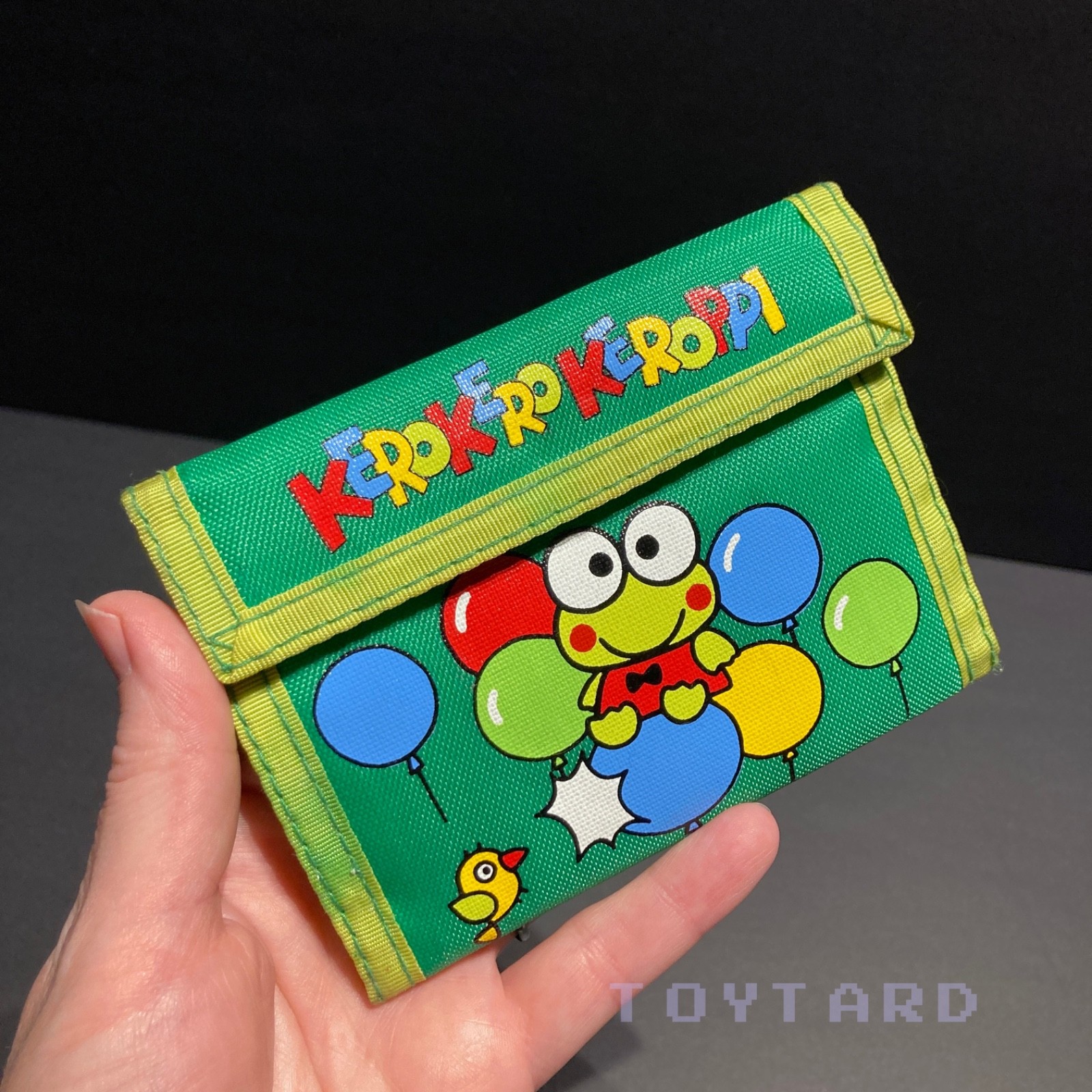 VTG Sanrio Keroppi Nylon Wallet Rainbow Balloons Hello Kitty Frog Showa 1992 90s