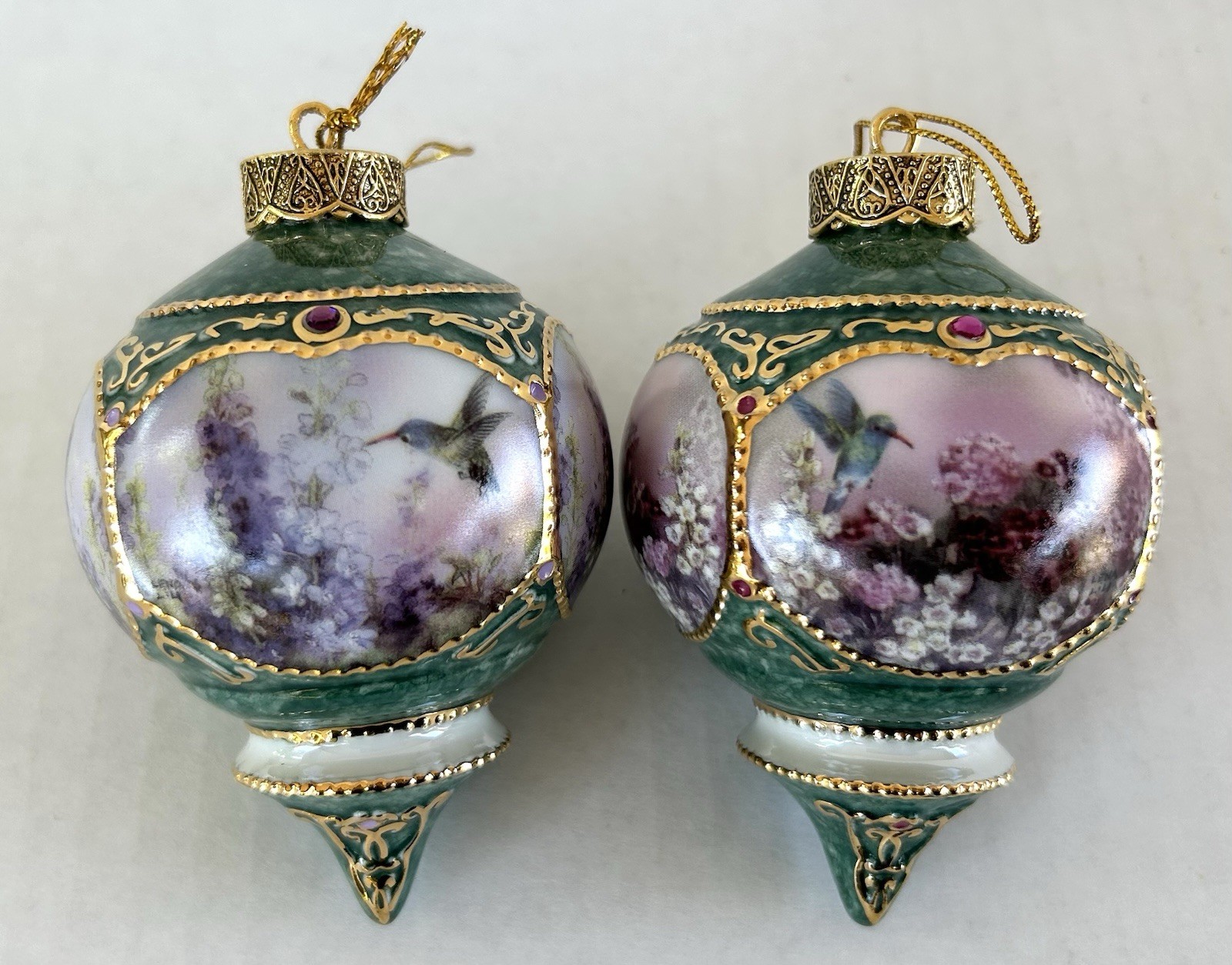 Bradford Editions Heirloom Christmas Ornaments Jeweled Hummingbirds Lena Liu 5