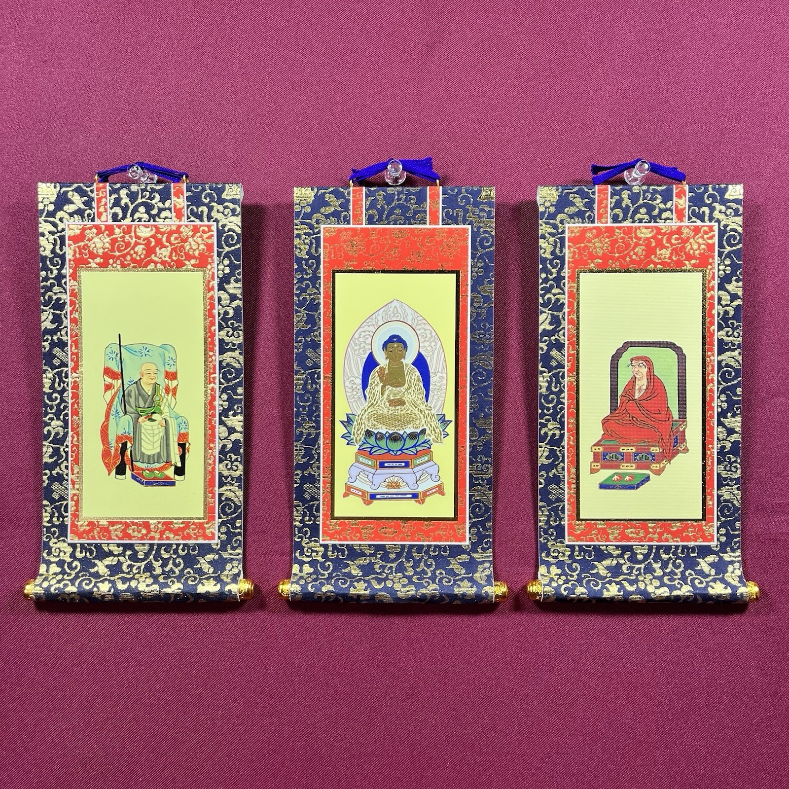 Japanese Kakejiku Hanging Scroll Set of 3 Buddhist (Soto Zen)