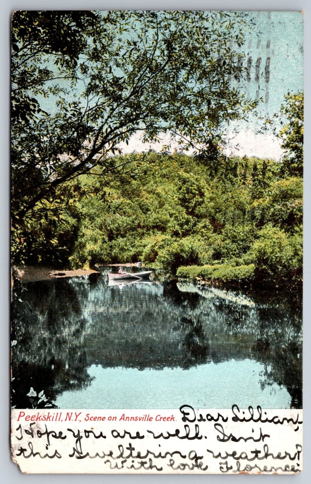 Vintage 1905 Peekskill N.Y. Postcard Scene On Annsville Creek - Posted
