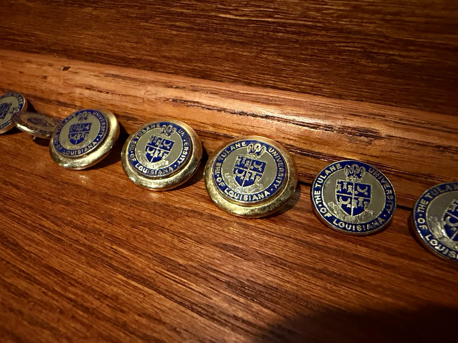 Vintage Tulane University cloisonné blazer buttons - Ben Silver