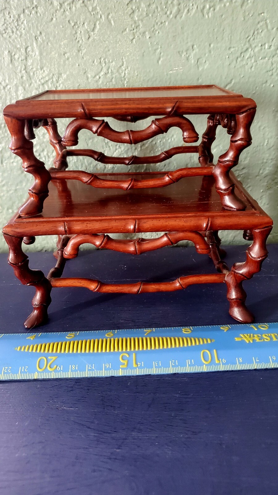 VTG /Antiq China Huanghuali Wood Hand Carved Tree Wine Pattern Ornament Tables