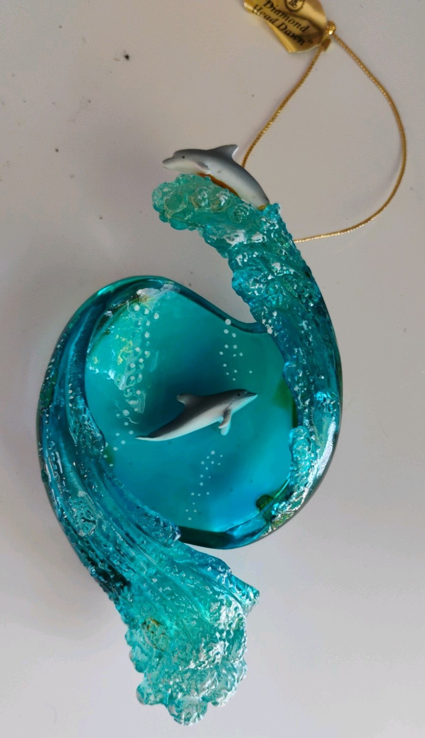 Dolphin Christmas ornament figurine Vtg Bradford Above & Below \ Dolphin Christmas ornament figurine Vtg Bradford Above & Below \