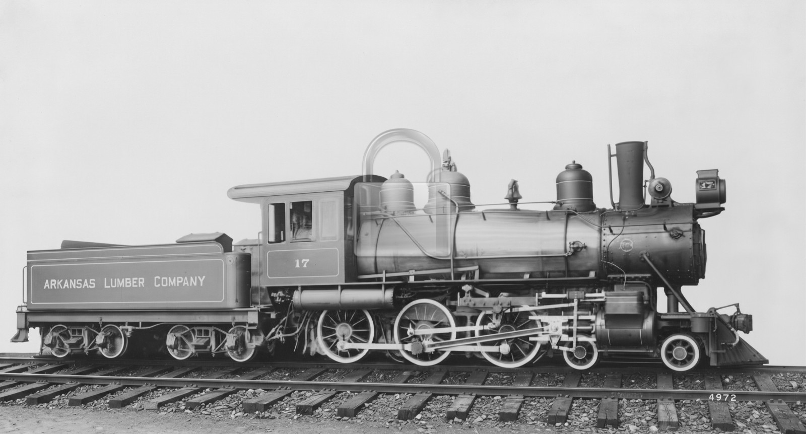 Arkansas Lumber Co. No. 17 4-6-0 Logging Locomotive Baldwin Builders Photo 5 x 7