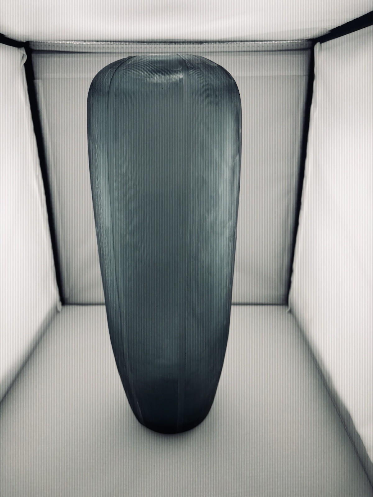 Vintage Donna Karan Lenox Guax Artisan Glass Vase Smokey Gray
