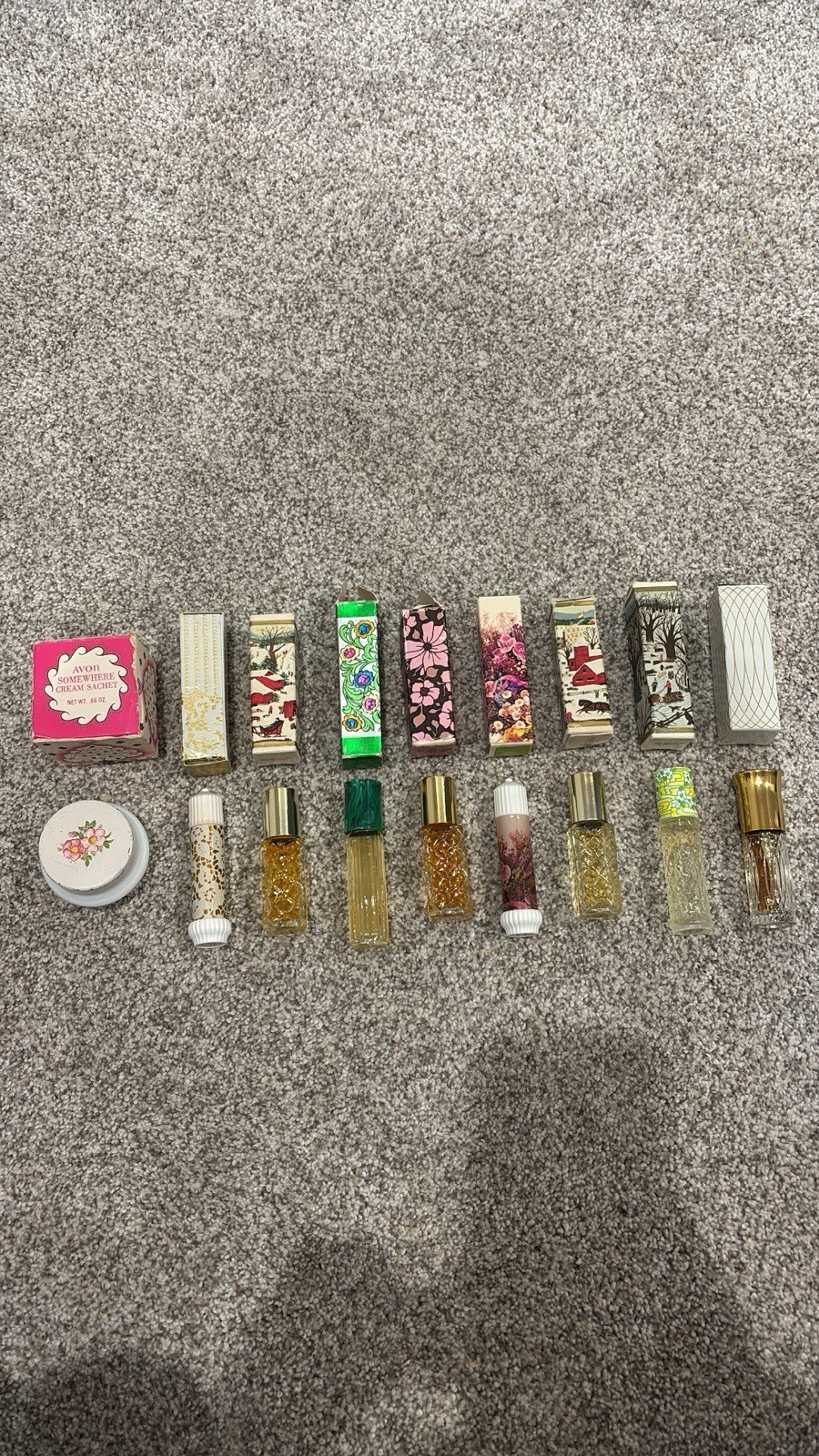 Vintage Avon Lot 9 Cream Sachet Perfumes & Demistiks Collectible Set