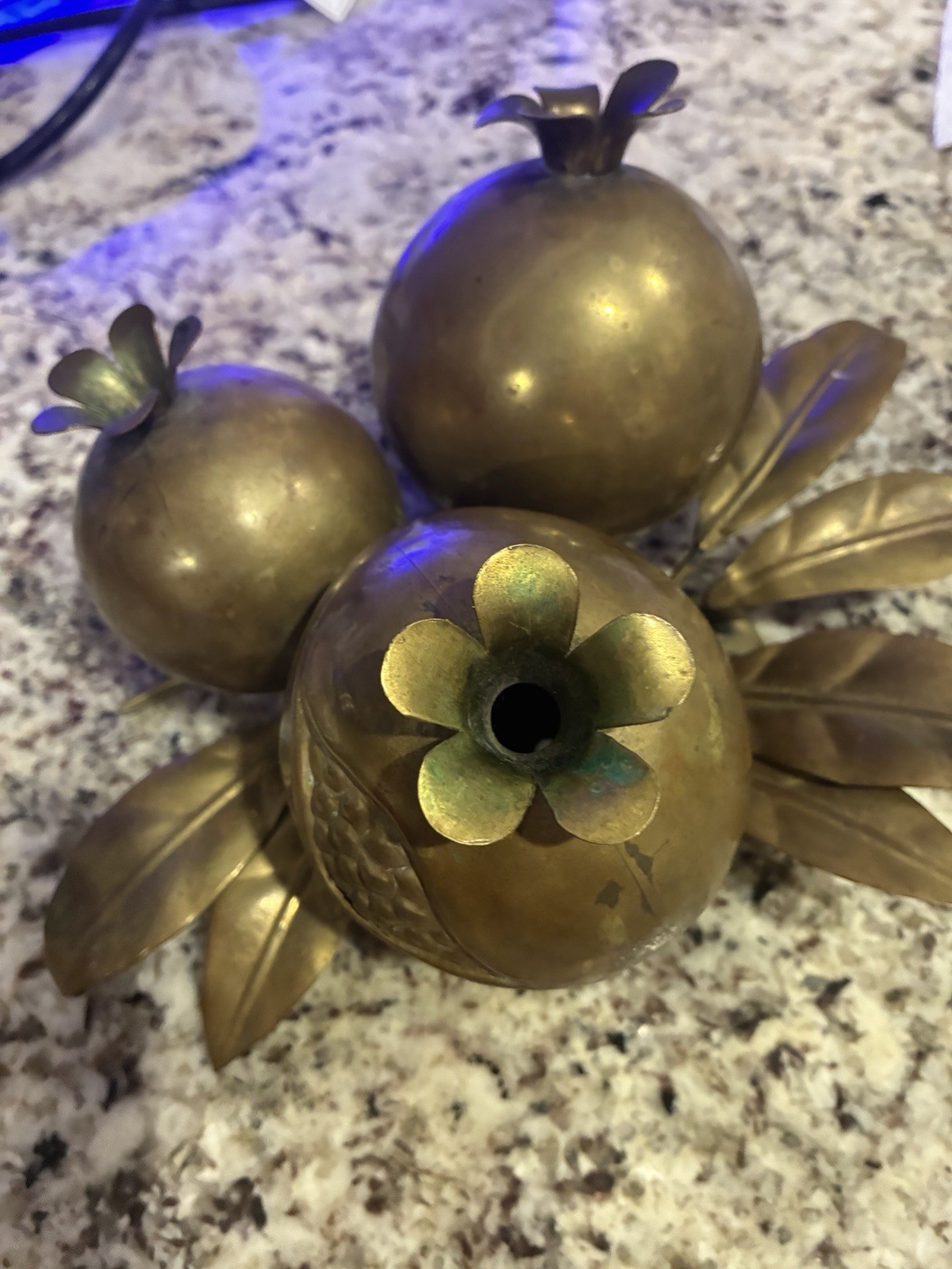 Stunning MCM Brass Pomegranate Sculpture Vintage
