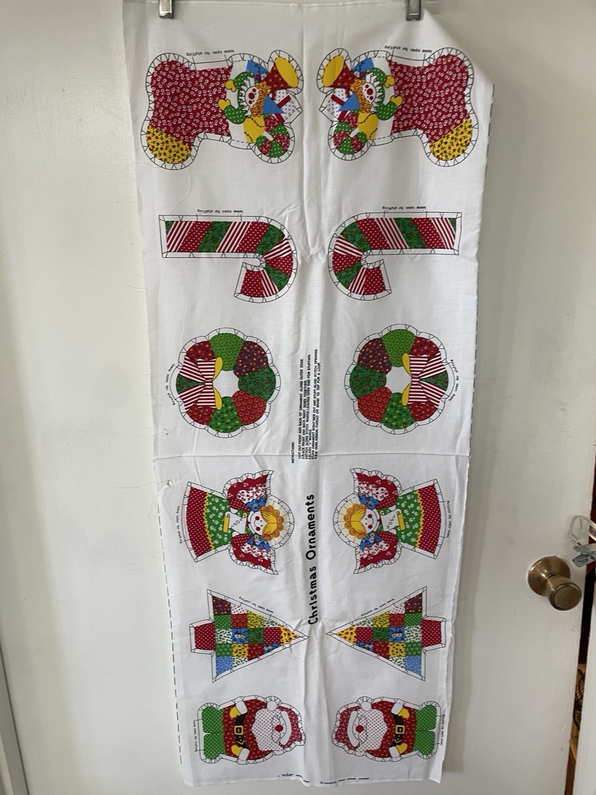 VINTAGE CRANSTON PRINT WORKS CHRISTMAS CALICO ORNAMENT PANEL