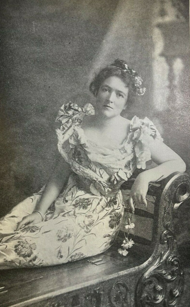 1899 Vintage Magazine Illustration Actress Blanche Bates in The Musketeers