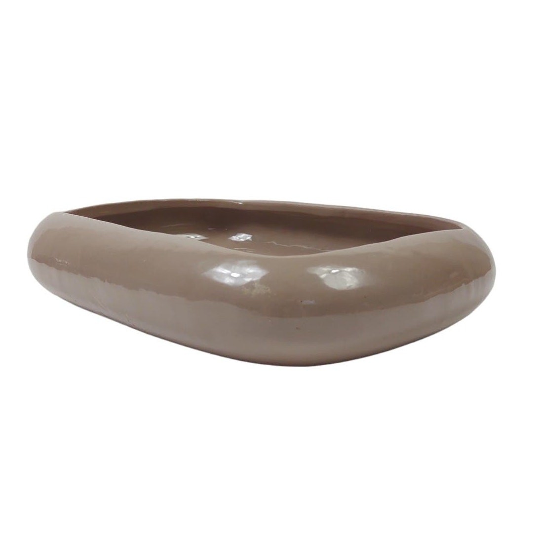 Vintage Rectangle Ceramic Planter Vase Shallow Pottery Bowl 11\