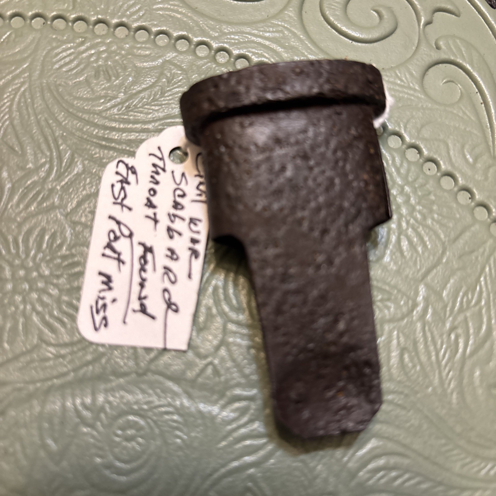 CIVIL WAR U.S. model 1860 CAVALRY SABER SCABBARD THROAT East Port Mississippi