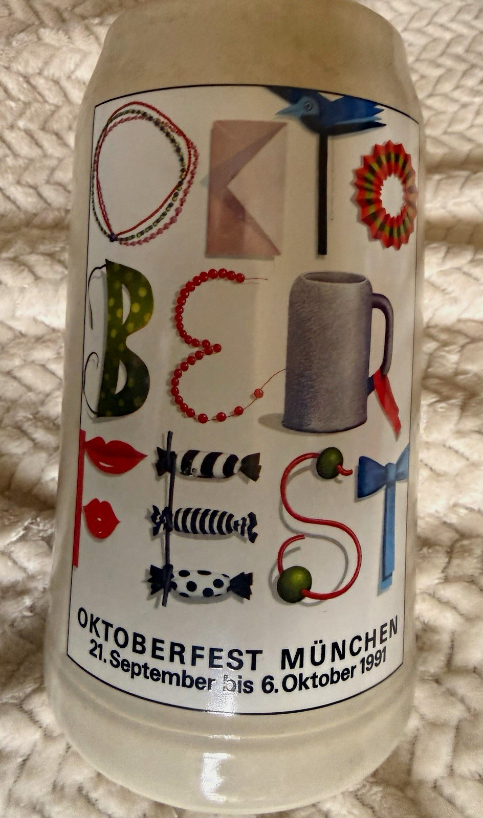 Rastal Oktoberfest München 1991 German Beer Stein Mug, Breweriana Theme Rastal Oktoberfest München 1991 German Beer Stein Mug, Breweriana Theme
