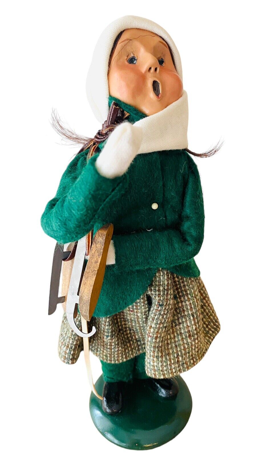 Byers Choice Carolers Skater Girl 1988 Green Outfit