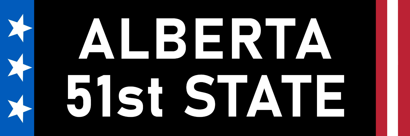 Alberta 51st State Sticker Large 3x9 Alberta Secede from Canada Join USA