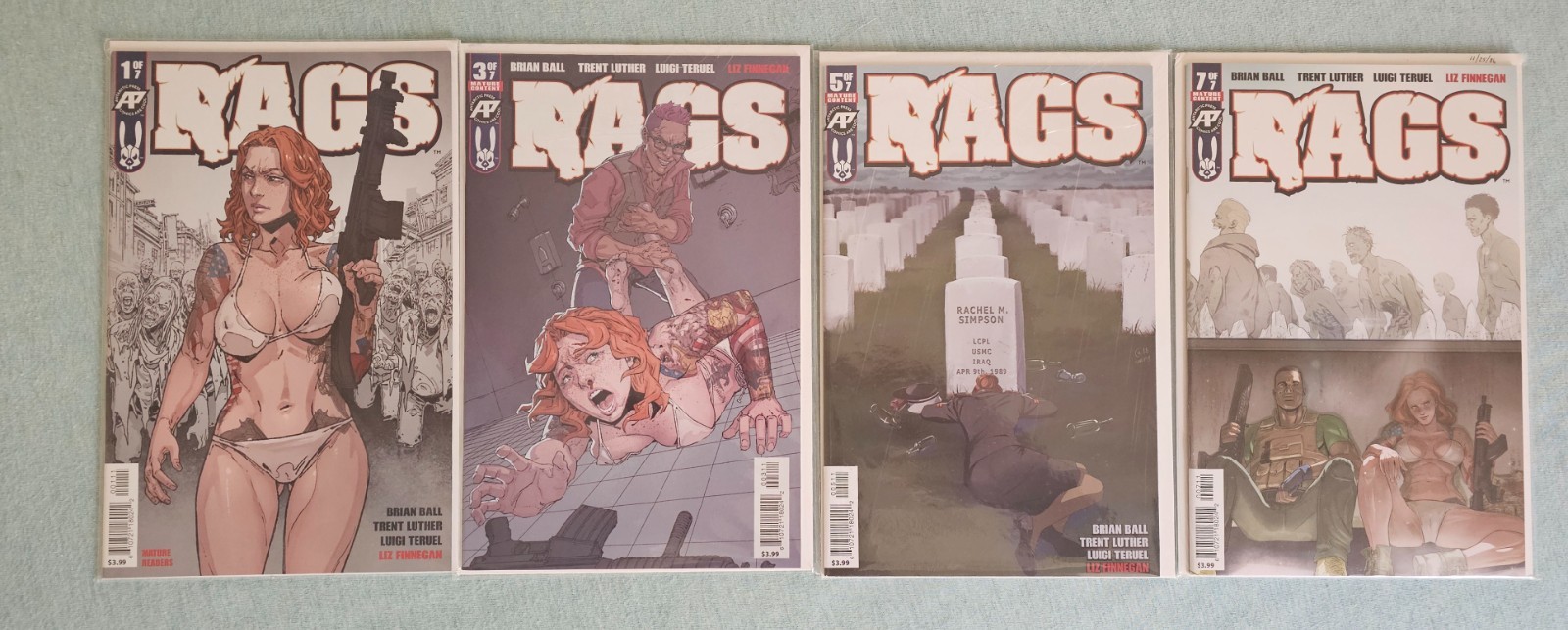 RAGS # 1-7 FULL RUN ANTARCTIC PRESS RARE HARD TO FIND COMPLETE COMIC SET