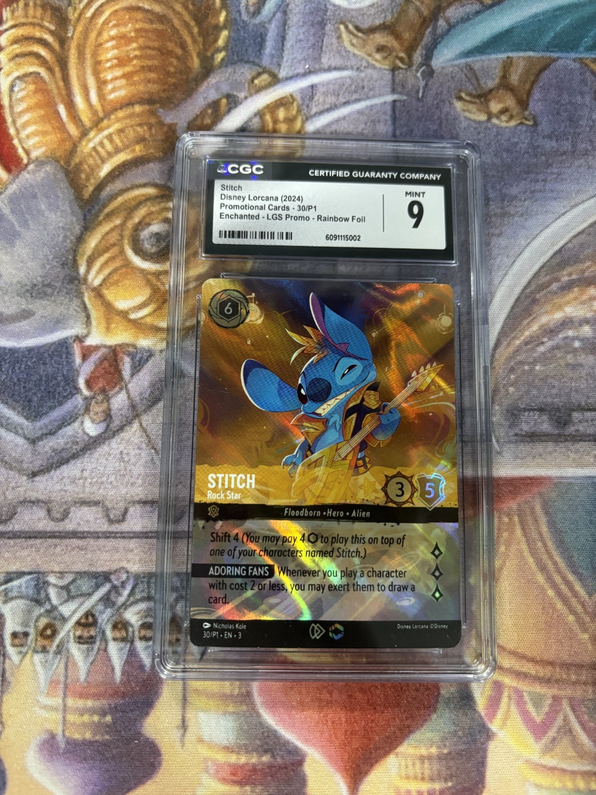 2024 Disney Lorcana  EN P1 Stitch Rock Star Championship Prize #30 CGC MINT 9