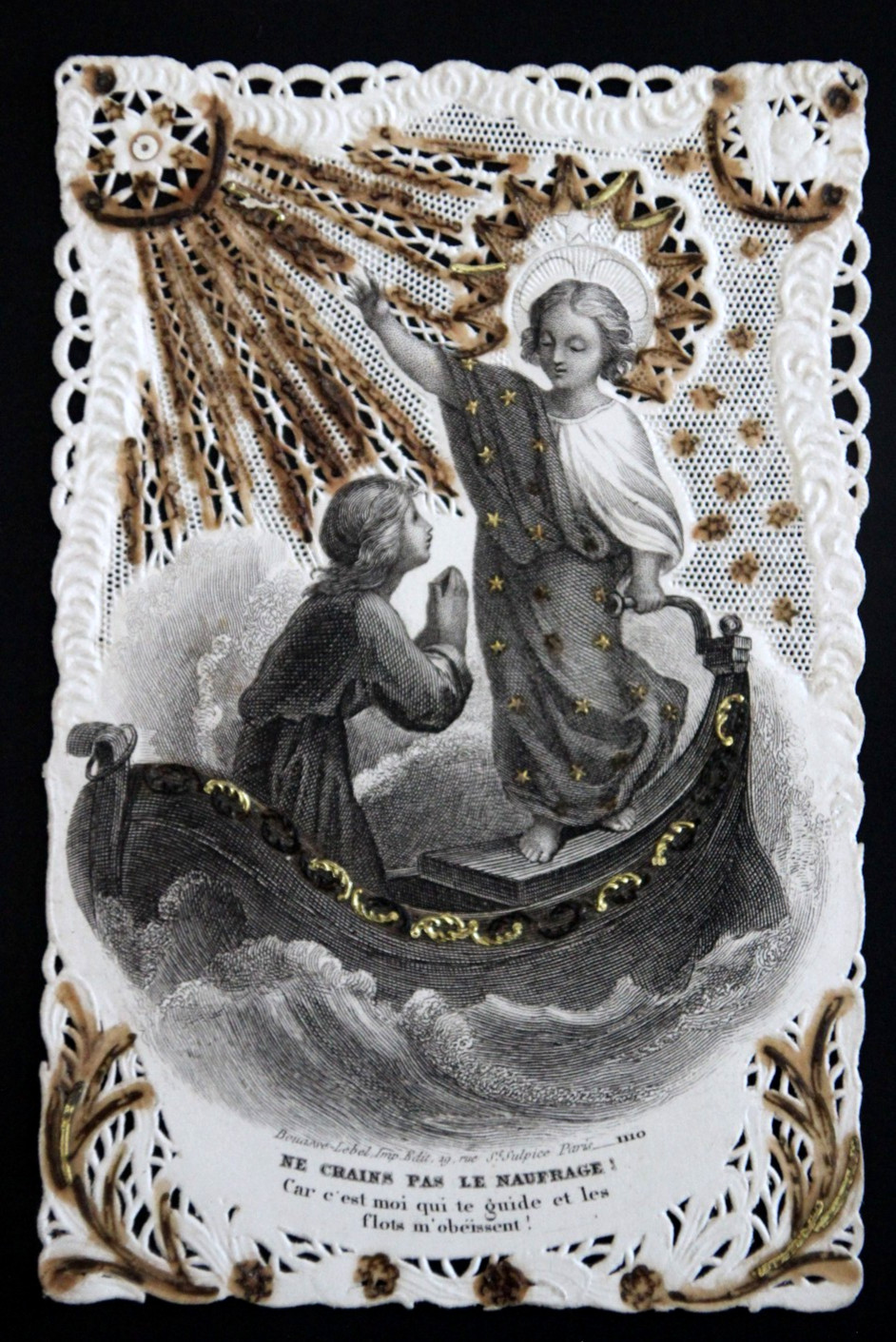 Pious Image Lace Scissor Lace Holy Card Jesus \