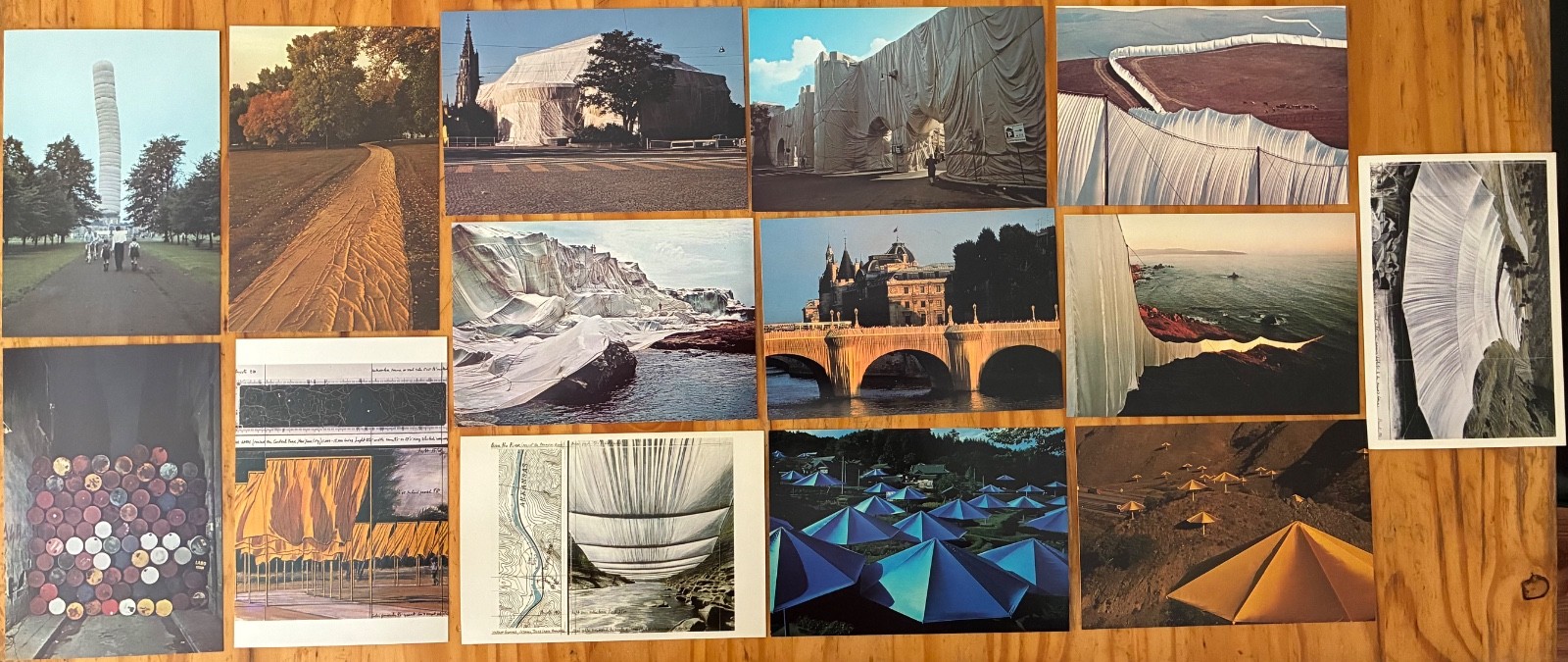 Vintage CHRISTO & JEANNE-CLAUDE Original Exhibition Postcards Lot (14) 1960s-80s