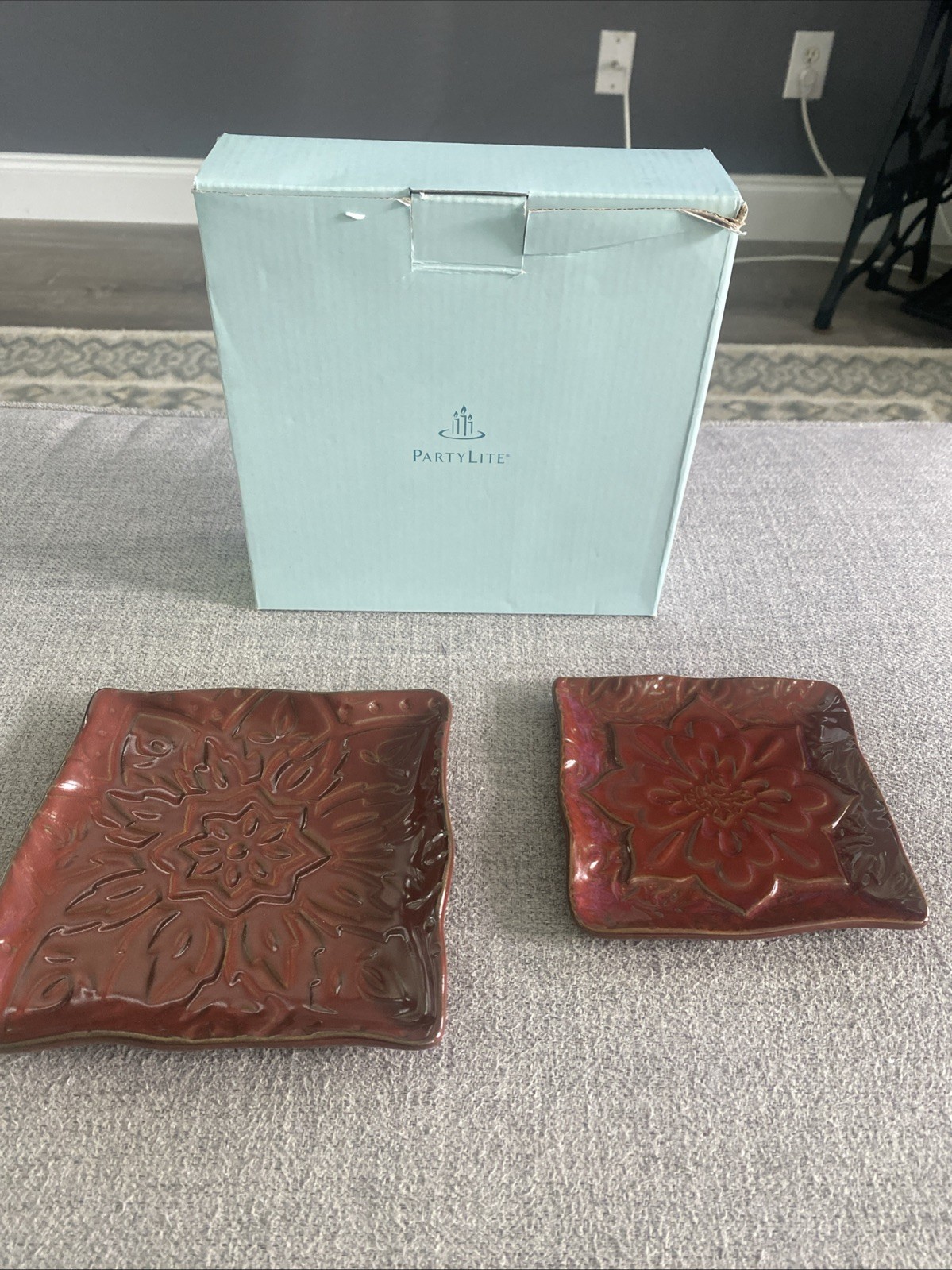 PartyLite Thai Inspiration Pillar Holder Trays Retired NIB P4F/P9167 PartyLite Thai Inspiration Pillar Holder Trays Retired NIB P4F/P9167