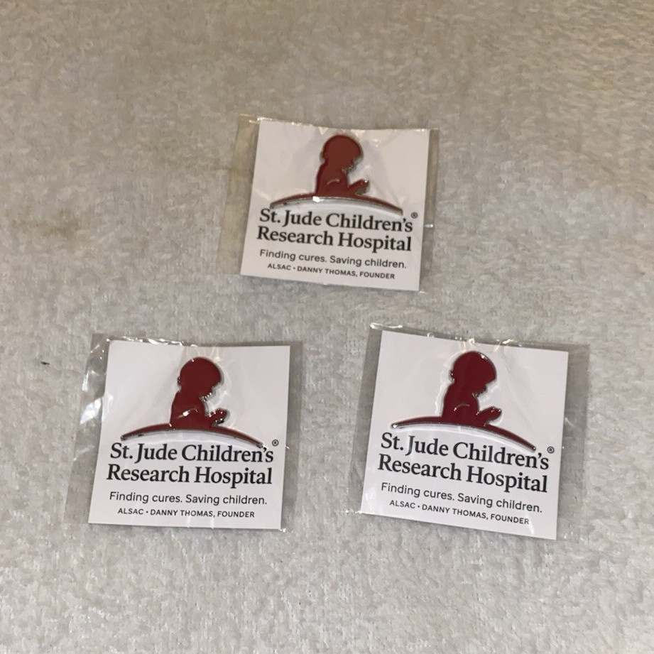 St. Jude Children’s Research Hospital Logo Advertising Pinback Buttons Lot of 3