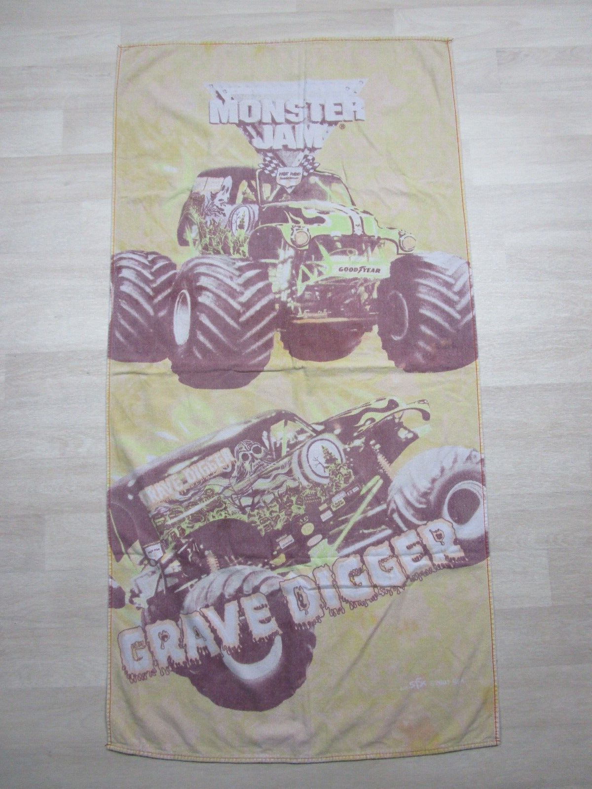 Vintage Gravedigger Monster Truck Beach Towel 27.5\