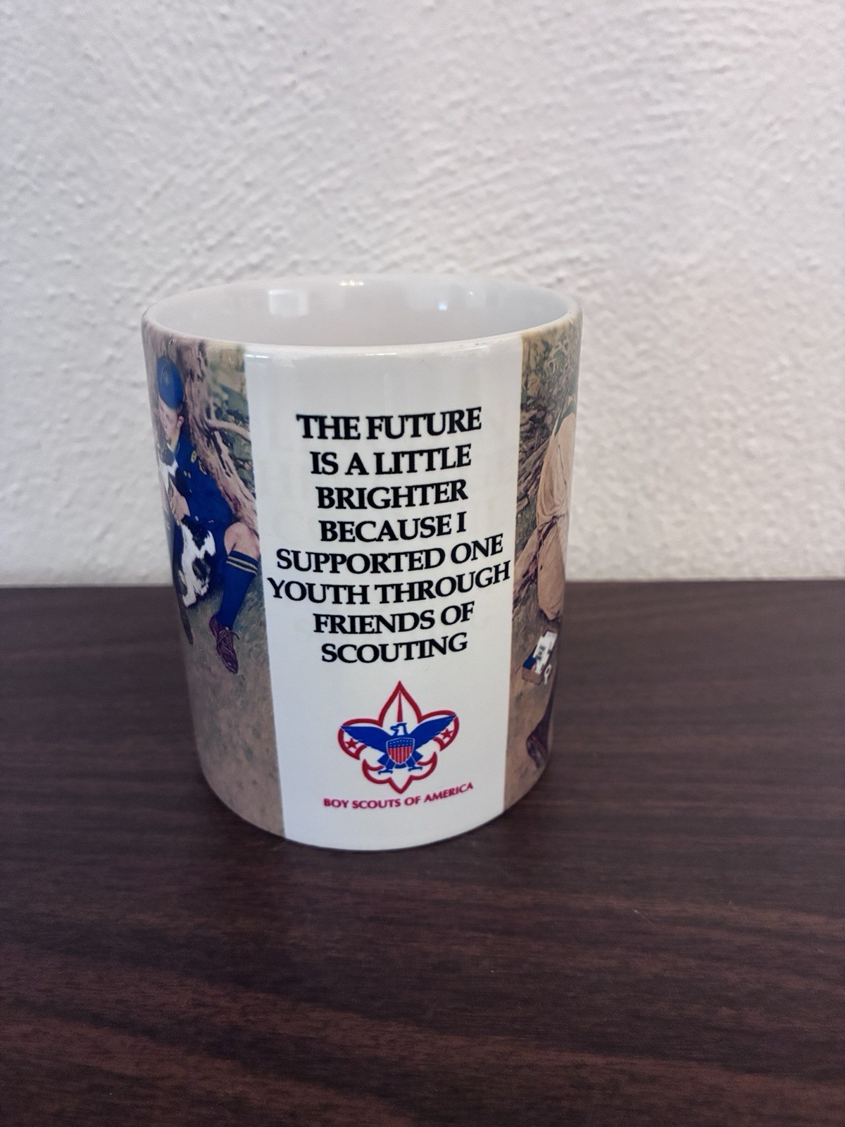 Vintage Boy Scouts of America Coffee Mug Norman Rockwell “Friend In Need”