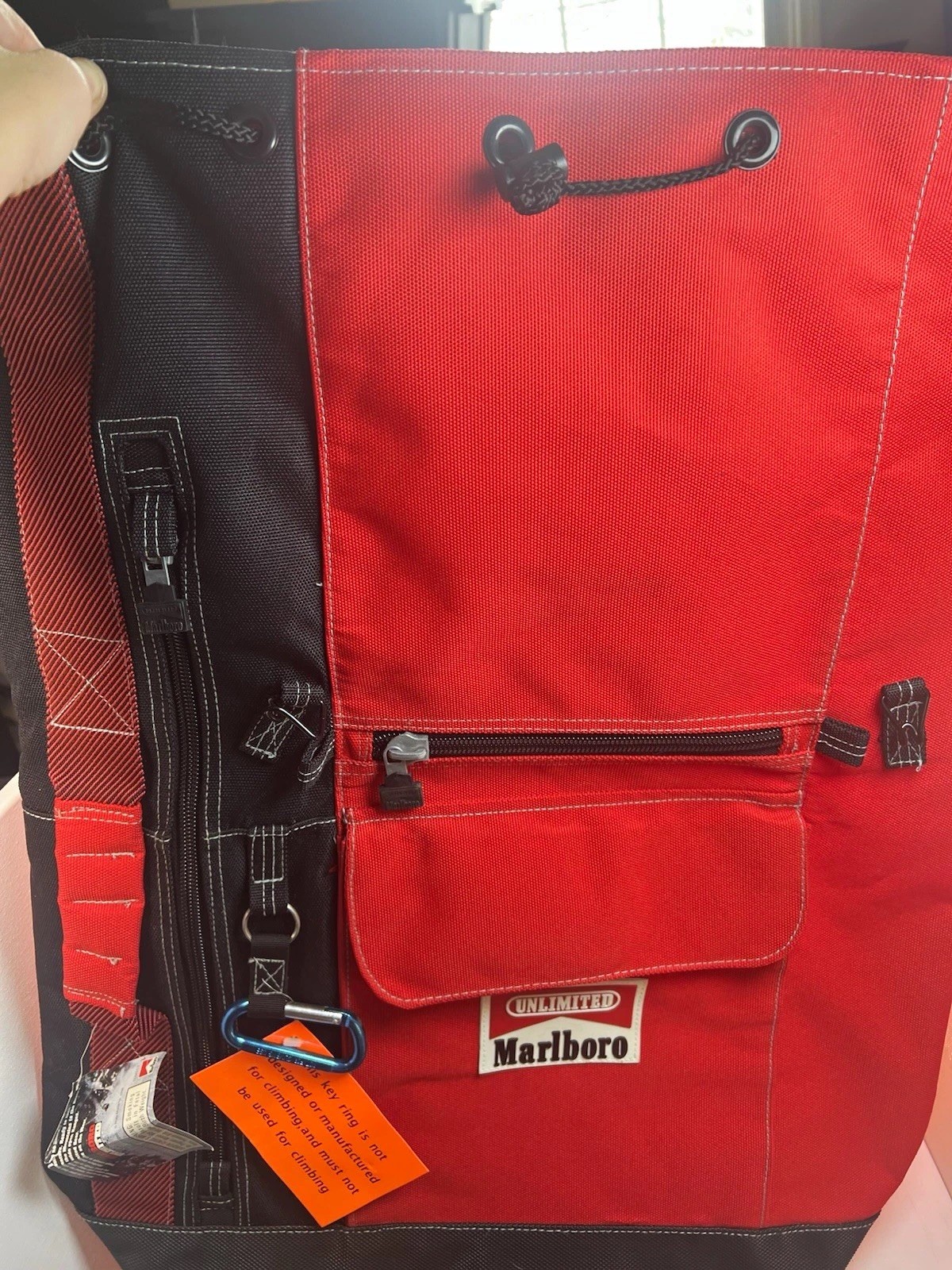 Vintage Marlboro Unlimited Red Black Heavy Duty Gear Bag 28” New With Tags