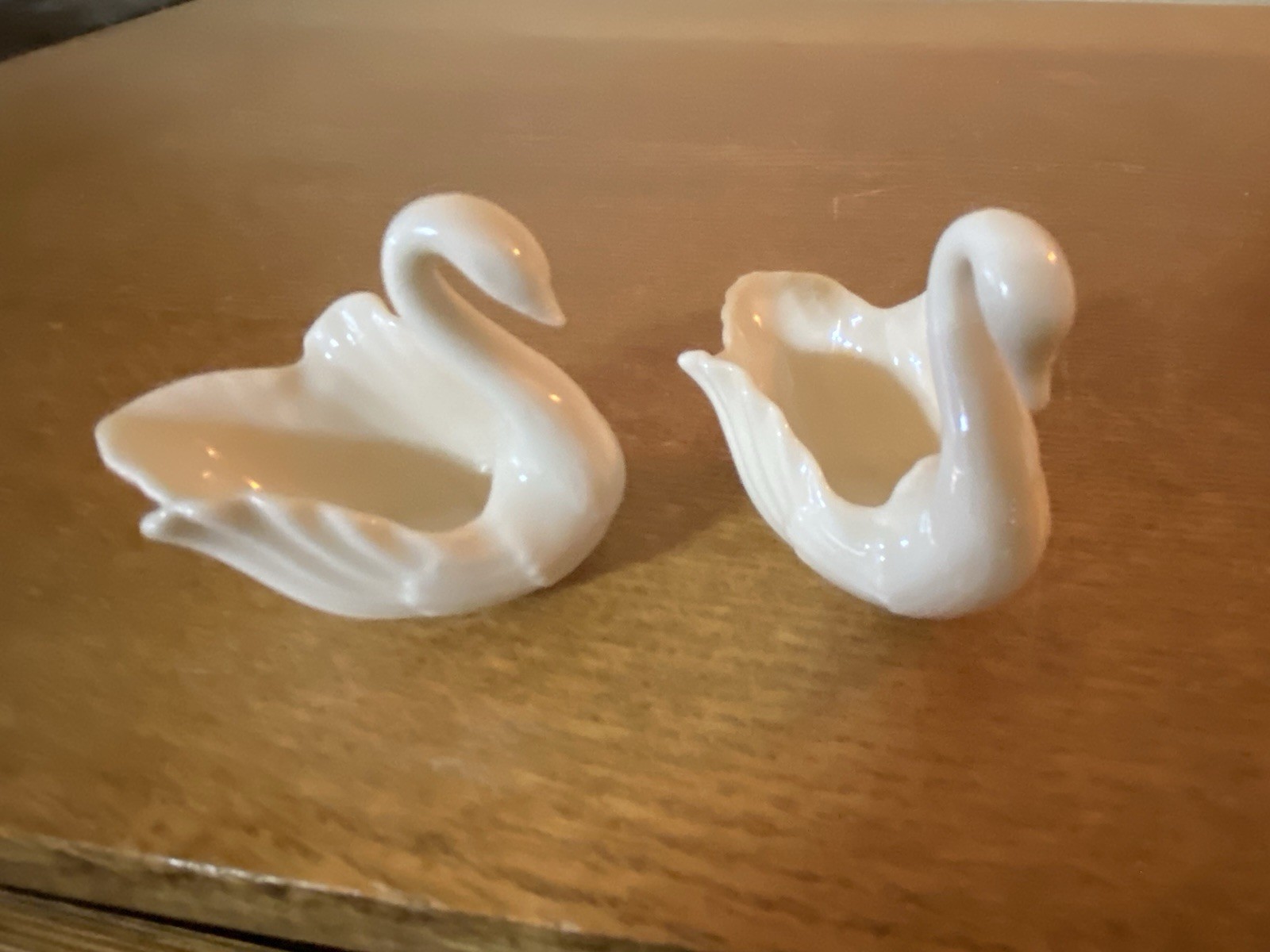 Lenox White Porcelain Swan Set, 2-Piece Glossy, Made in USA