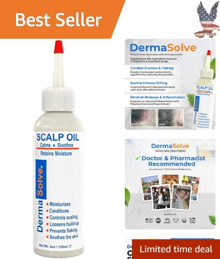 Potent Organic 4 oz Soothing Scalp Oil for Psoriasis, Dermatitis, Dandruff