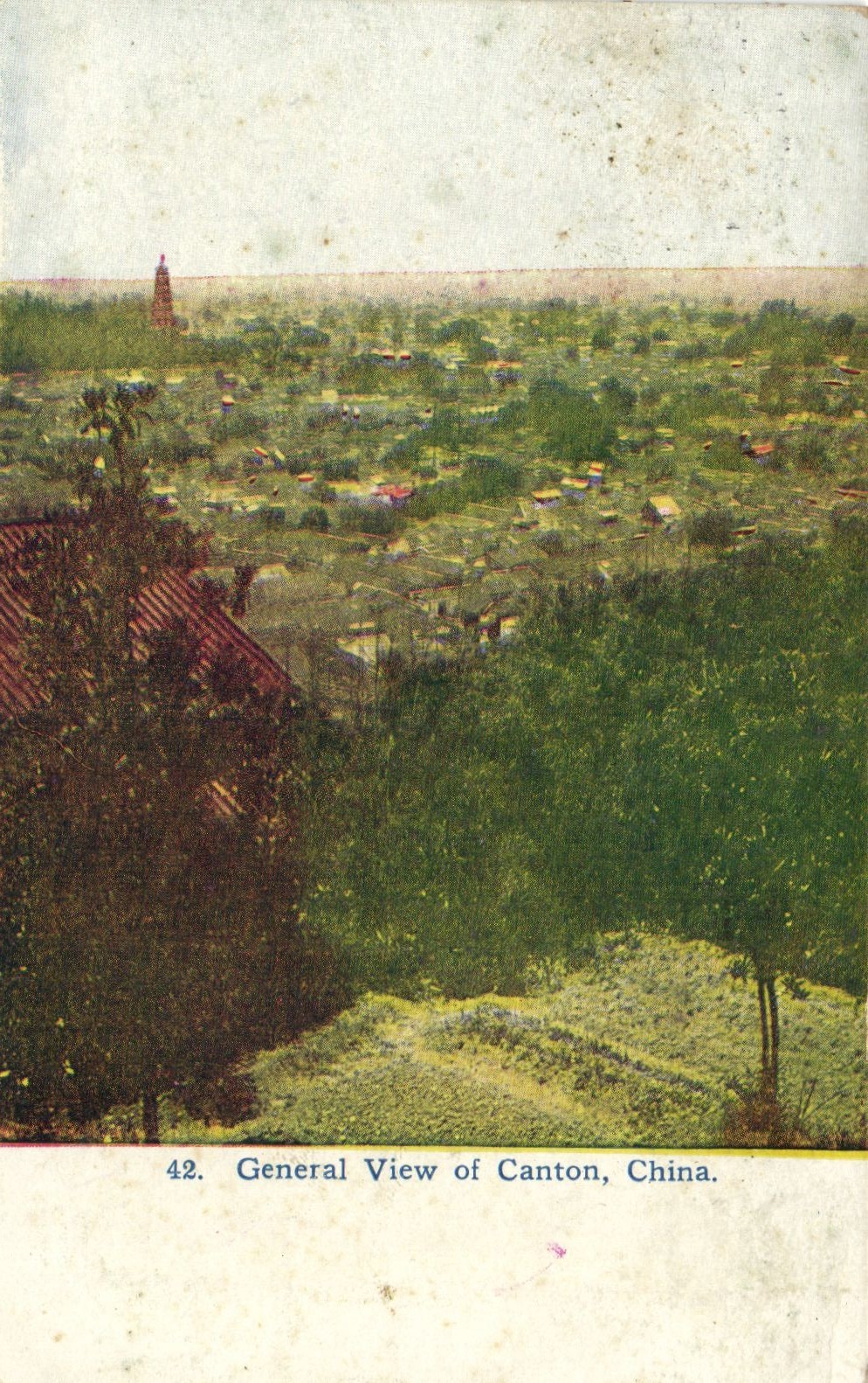 PC CHINA GUANGZHOU CANTON GENERAL VIEW VINTAGE POSTCARD (b71052)