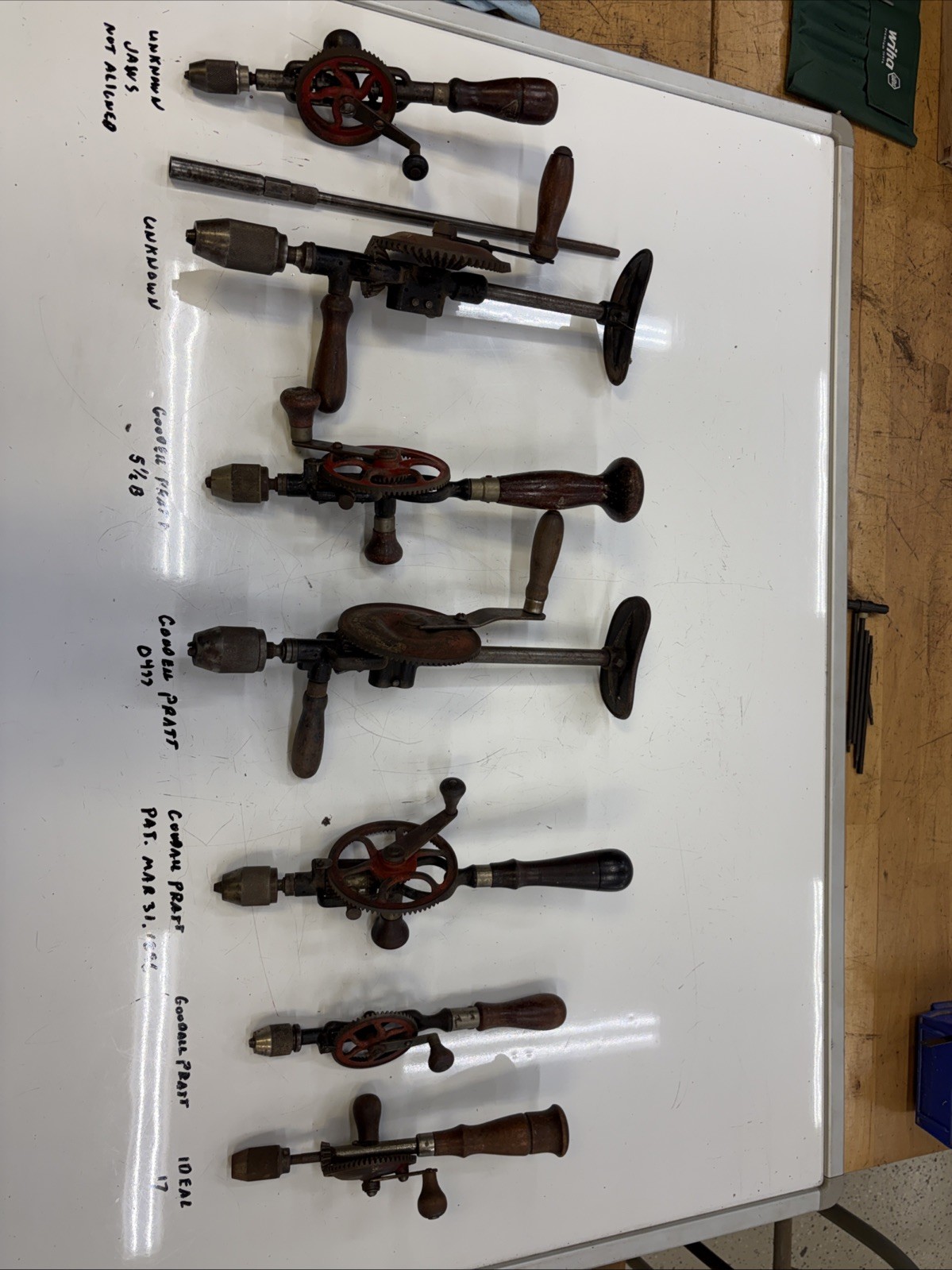 Vintage Goodell-Pratt Hand Drill, Breast Drill, Eggbeater Extras In Lot Of 7