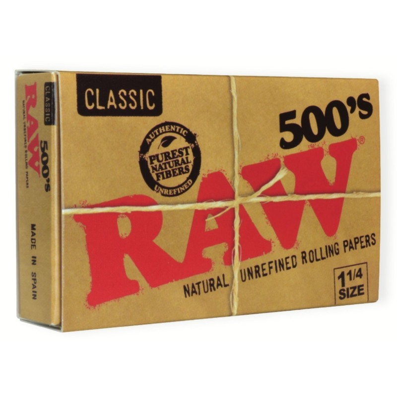 4x RAW Classic 1 1/4 Size 500\'s Rolling Papers Smoking Accessories Pack New 1.25