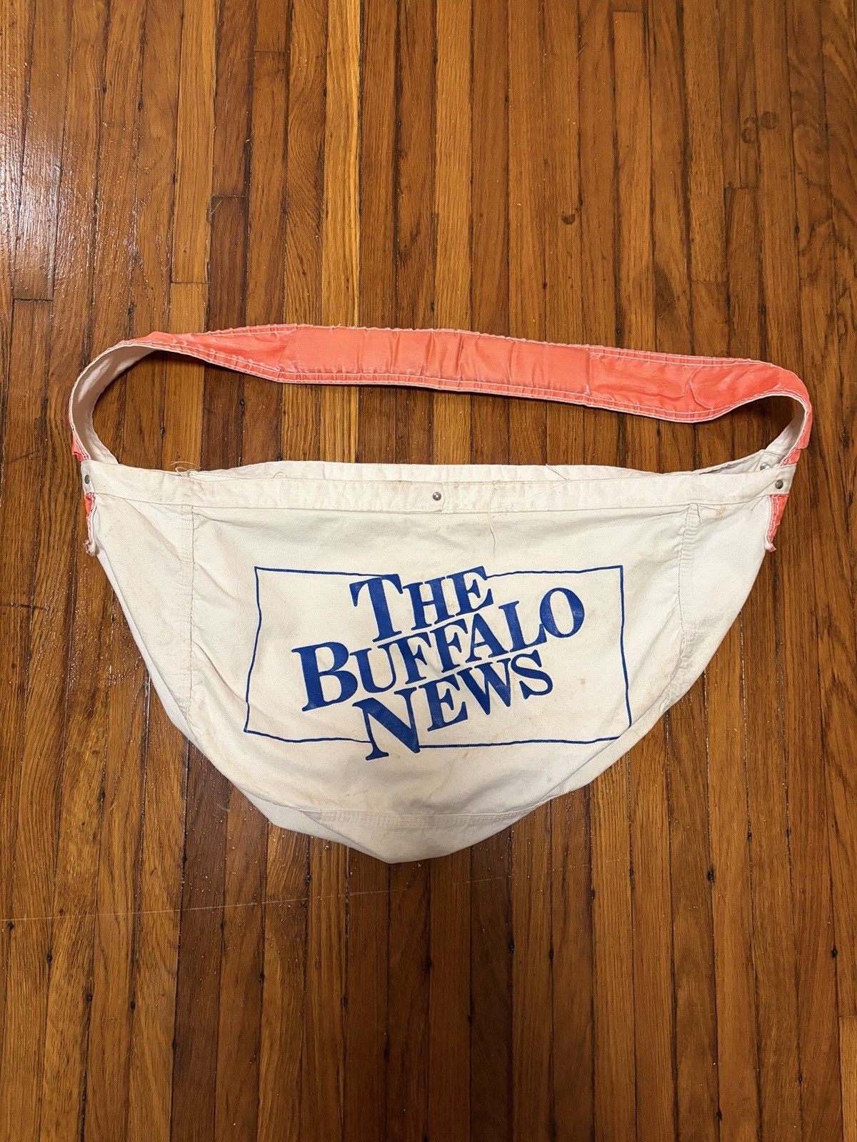 Vintage 1960s The Buffalo News Newspaper Carrier Canvas Bag Paper Boy Mail Bag